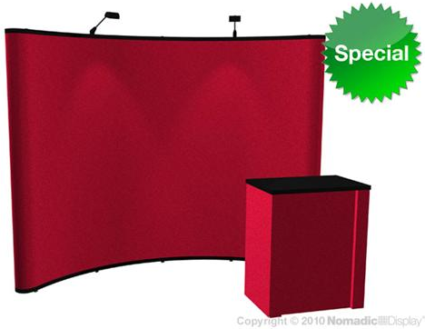 Neptune 8x10 fabric display w/lights and counter